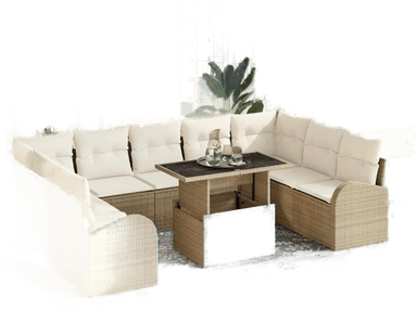 Vidaxl Hagesofa Set 10 pcs Beige
