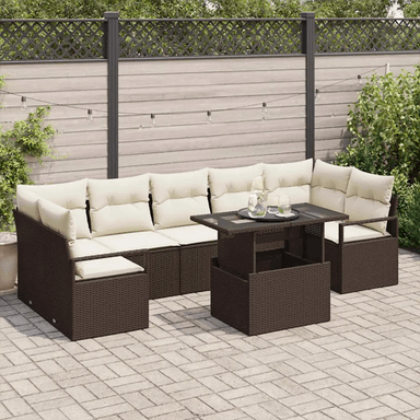 Vidaxl Hagesofa Set 8 pcs Brun