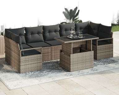Vidaxl Hagesofa Set 8 pcs Grå