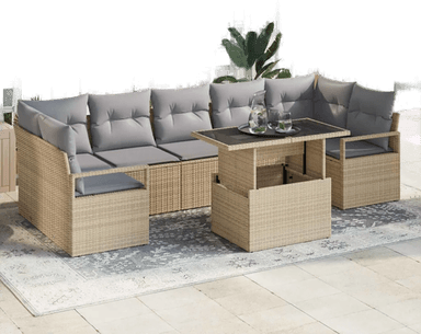 Vidaxl Hagesofa Set 8 pcs Beige