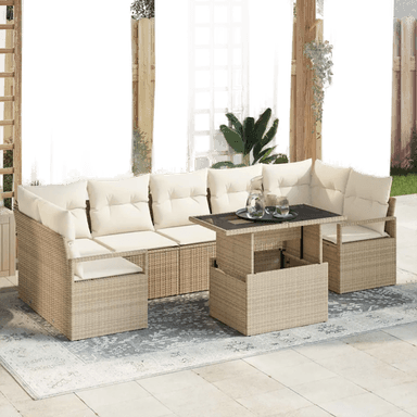 Vidaxl Hagesofa Set 8 pcs Beige