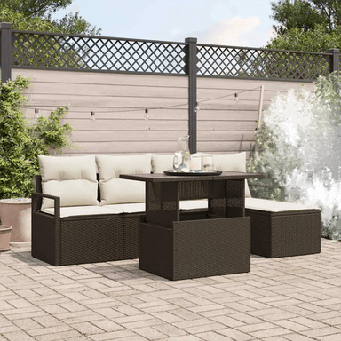 Vidaxl Hagesofa Set 6 pcs Brun