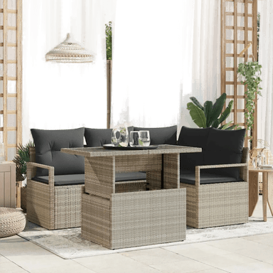 Vidaxl Hagesofa Set 5 pcs Lysegrå