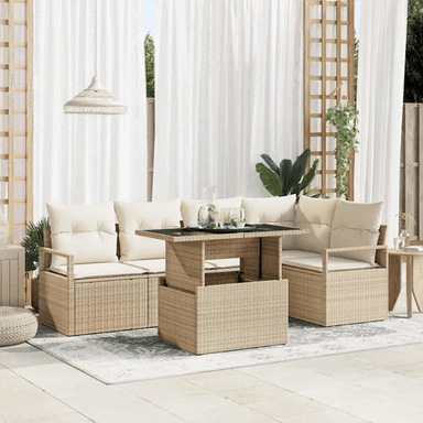 Vidaxl Hagesofa Set 6 pcs Beige