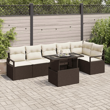 Vidaxl Hagesofa Set 7 pcs Brun