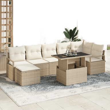 Vidaxl Hagesofa Set 8 pcs Beige