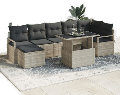 Vidaxl Hagesofa Set 8 pcs Lysegrå