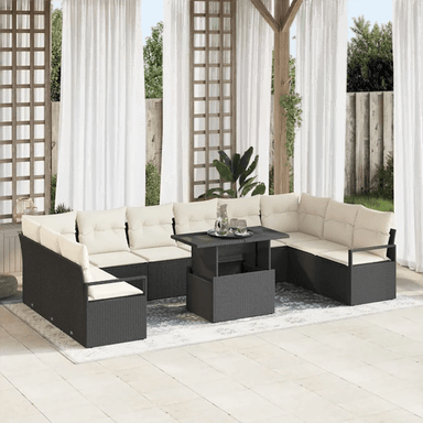 Vidaxl Hagesofa Set 11 pcs Svart