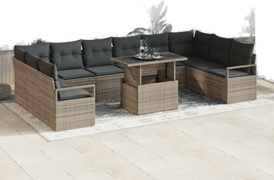 Vidaxl Hagesofa Set 11 pcs Grå