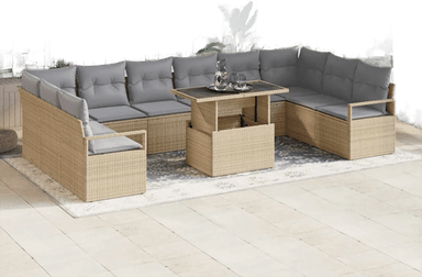 Vidaxl Hagesofa Set 11 pcs Beige