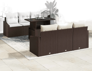 Vidaxl Hagesofa Set 7 pcs Brun