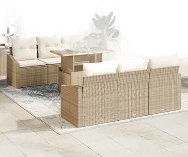 Vidaxl Hagesofa Set 7 pcs Beige