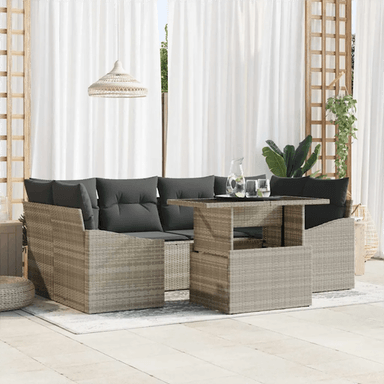Vidaxl Hagesofa Set 7 pcs Lysegrå