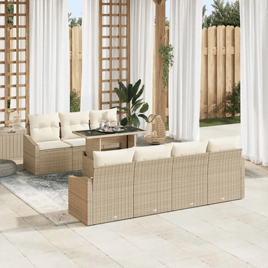 Vidaxl Hagesofa Set 8 pcs Beige