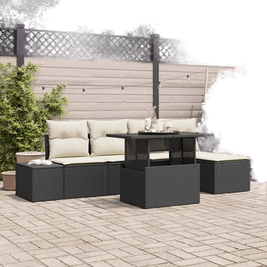 Vidaxl Hagesofa Set 6 pcs Svart