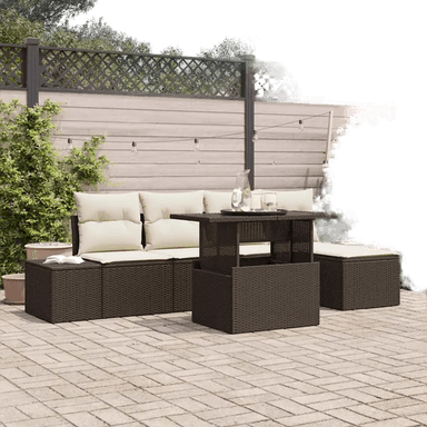 Vidaxl Hagesofa Set 6 pcs Brun