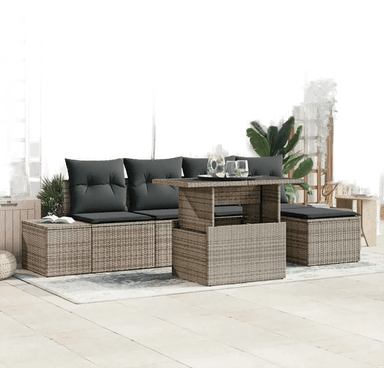 Vidaxl Hagesofa Set 6 pcs Grå