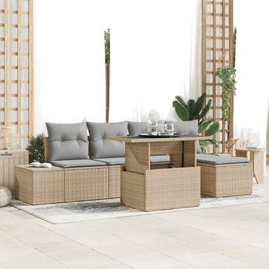 Vidaxl Hagesofa Set 6 pcs Beige