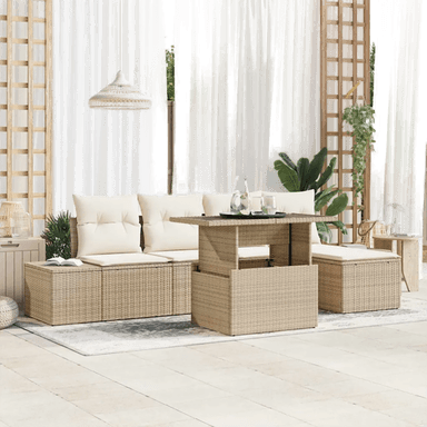 Vidaxl Hagesofa Set 6 pcs Beige