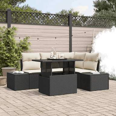 Vidaxl Hagesofa Set 5 pcs Svart