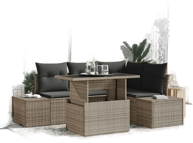 Vidaxl Hagesofa Set 5 pcs Grå