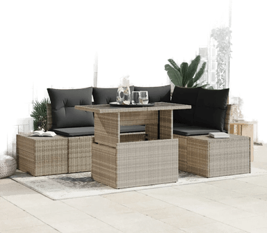 Vidaxl Hagesofa Set 5 pcs Lysegrå