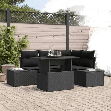 Vidaxl Hagesofa Set 5 pcs Svart