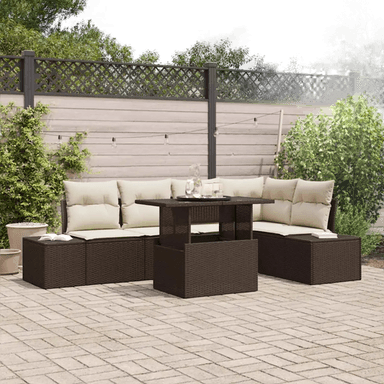 Vidaxl Hagesofa Set 6 pcs Brun