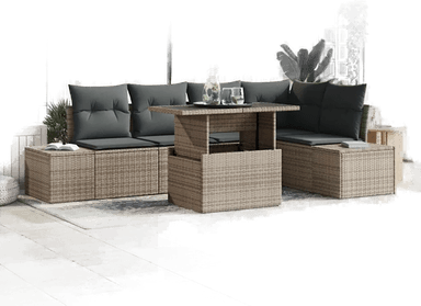 Vidaxl Hagesofa Set 6 pcs Grå