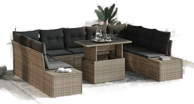 Vidaxl Hagesofa Set 10 pcs Grå