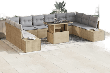 Vidaxl Hagesofa Set 11 pcs Beige