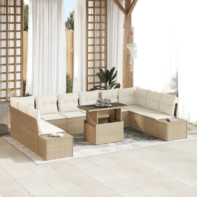 Vidaxl Hagesofa Set 11 pcs Beige