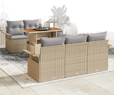 Vidaxl Hagesofa Set 6 pcs Beige