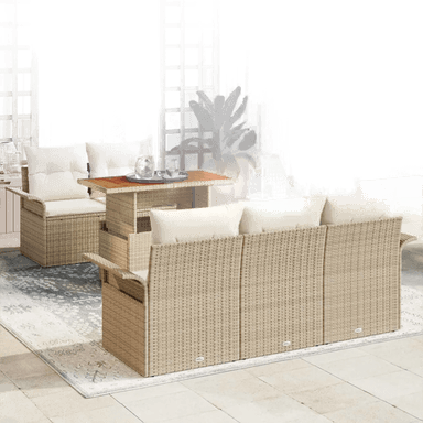 Vidaxl Hagesofa Set 6 pcs Beige