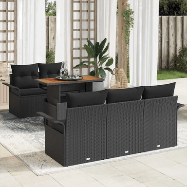 Vidaxl Hagesofa Set 6 pcs Svart