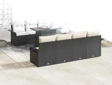 Vidaxl Hagesofa Set 8 pcs Svart