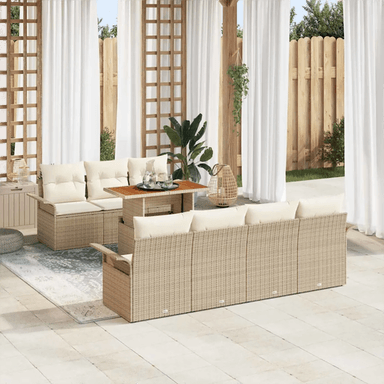 Vidaxl Hagesofa Set 8 pcs Beige