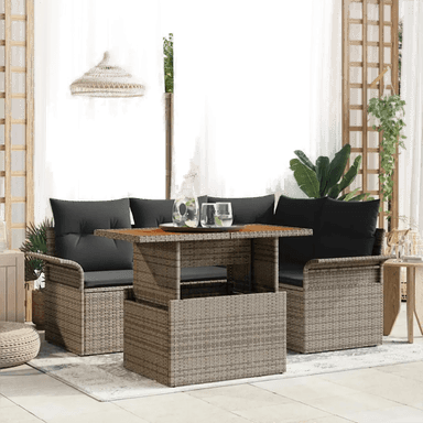 Vidaxl Hagesofa Set 5 pcs Grå