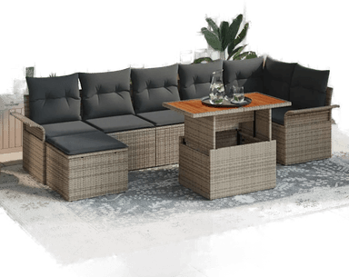 Vidaxl Hagesofa Set 8 pcs Grå