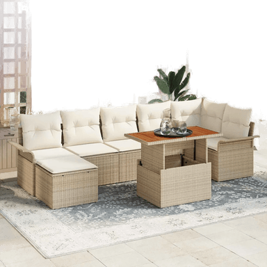 Vidaxl Hagesofa Set 8 pcs Beige