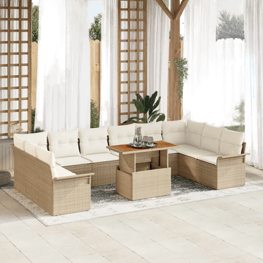 Vidaxl Hagesofa Set 11 pcs Beige