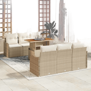 Vidaxl Hagesofa Set 7 pcs Beige