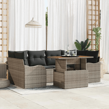 Vidaxl Hagesofa Set 7 pcs Grå