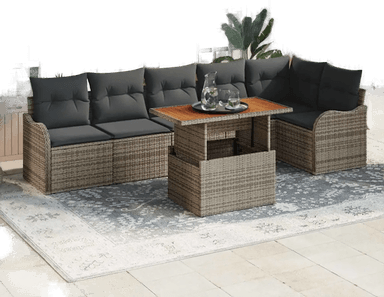 Vidaxl Hagesofa Set 7 pcs Grå