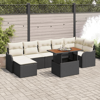 Vidaxl Hagesofa Set 8 pcs Svart