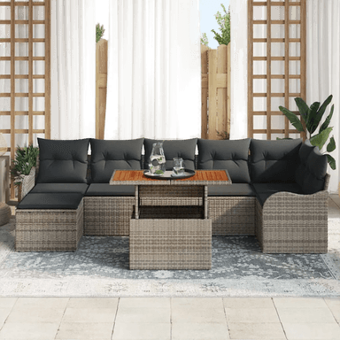 Vidaxl Hagesofa Set 8 pcs Grå