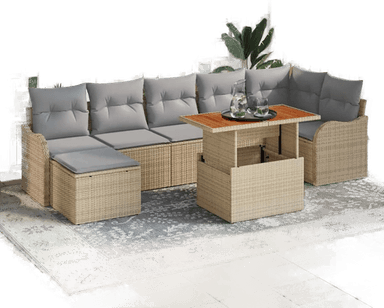 Vidaxl Hagesofa Set 8 pcs Beige