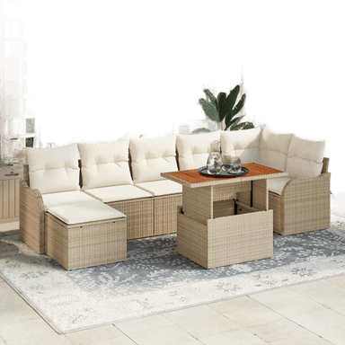 Vidaxl Hagesofa Set 8 pcs Beige