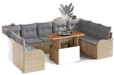 Vidaxl Hagesofa Set 10 pcs Beige