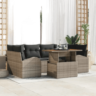 Vidaxl Hagesofa Set 7 pcs Grå